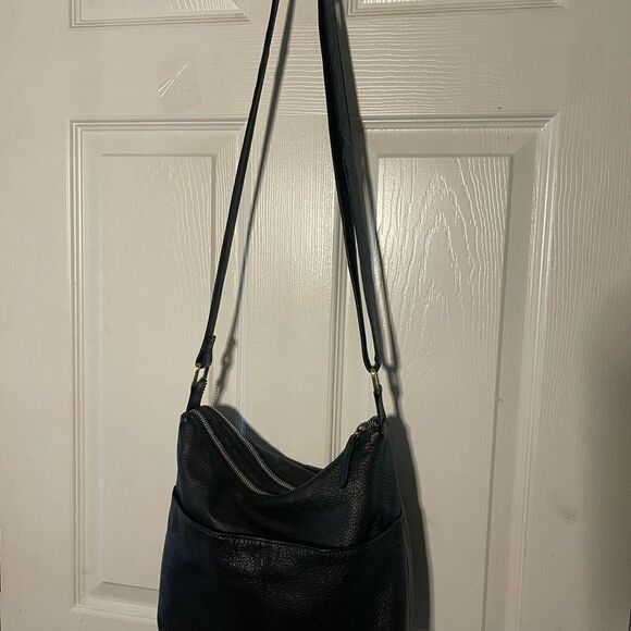 Great American Leather work black medium shoulder/crossbody bag brass hardwares - Picture 5 of 14